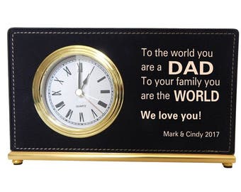 Gift to our Caring Dad, Custom Gift for Dad on Father's day, Thank you Gift for Daddy, Birthday Gift for Dad, Papa Gift, Desk Clock, LCD074