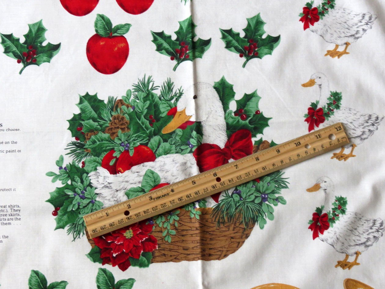 Christmas Fabric, Christmas Appliques, No Sew Appliques, Holiday Geese