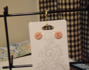 hand made stud button earring