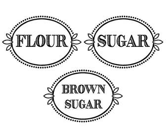 Sugar flour labels | Etsy