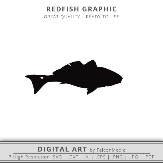 Download Redfish Silhouette Saltwater Fish Red Drum Clip Art