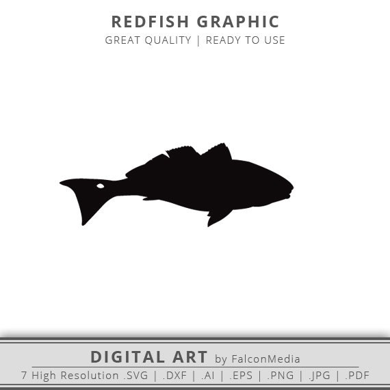 Redfish Silhouette Saltwater Fish Red Drum Clip Art