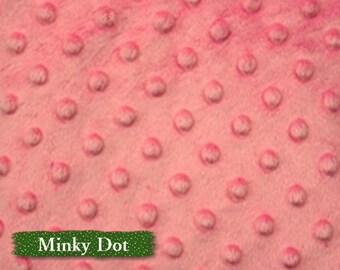 Minky Dot, Corail, 100% polyester, 150cm, (60in), multiple quantity cut in one pièce,