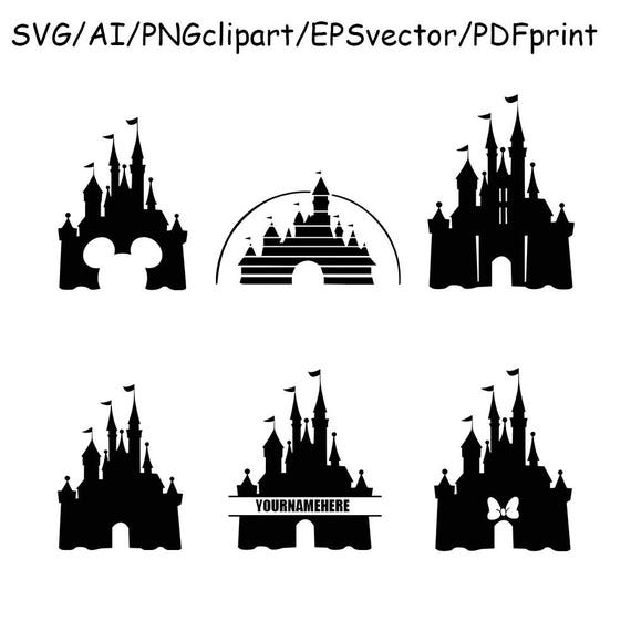 Download Disney Castle SVG Disney Castle Silhouette Clipart DXF Vector
