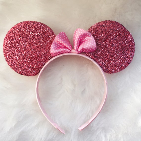 Pink Glitter Mickey Mouse Ears Mouse Ears Mickey Ears