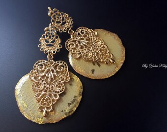Real rose petals, Natural rose petals, Epoxy resin earrings, Dried rose petals, Earrings rose, Earrings petals, Yellow rose petals