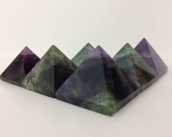 Fluorite Crystal Pyramid, Purple, Green
