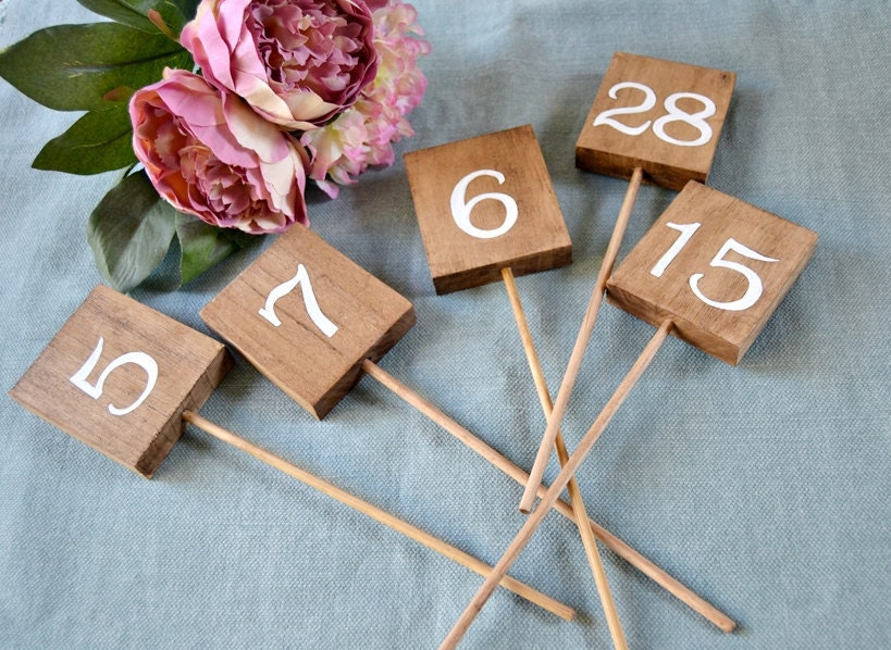 Wedding Table Numbers Stick Set 15 Rustic Wood Wedding Table