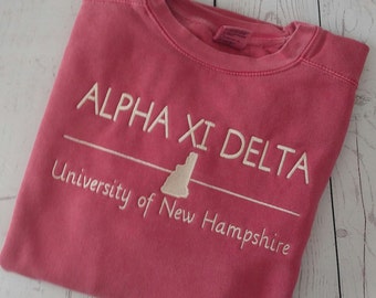 Custom Sorority Sweatshirt, Alpha Xi Delta Sweatshirt, Sorority Sweatshirt, Comfort Colors Sweatshirt, Monogrammed, Personalized Sweatshirt
