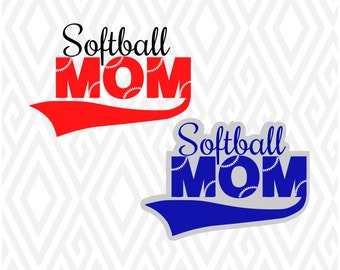 Softball Mom SVG, DXF, EPS, Ai, Png and Pdf Cutting Files for Electronic Cutting Machines