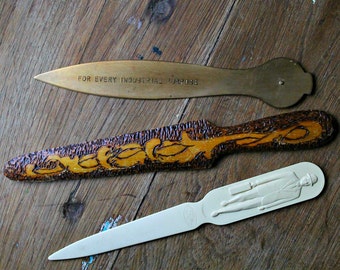 3 VINTAGE LETTER OPENERS