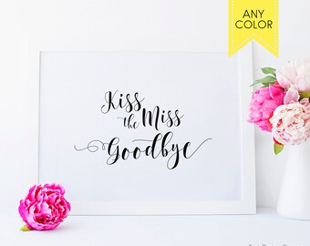 Kiss the miss sign Lipstick frame Miss to mrs Bachelorette game Bachelorette party Bachelorette games decor Bridal shower game Bridal games