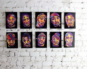 Rap art Ghostface Killah, Wu Tang Clan,portrait, A3 hip hop Poster on matte paper 250gsm. ART print by BARTakaBA. hip hop art rap posters