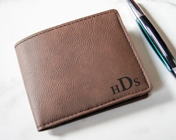 Personalized Mens Wallet Custom leather Wallets Leatherette