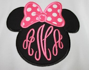 Girls Minnie Mouse Applique Shirt, Girl's Applique Shirt, Girls Monogrammed Applique Shirt, Girls Minnie Mouse Shirt, Baby Girl Shirt