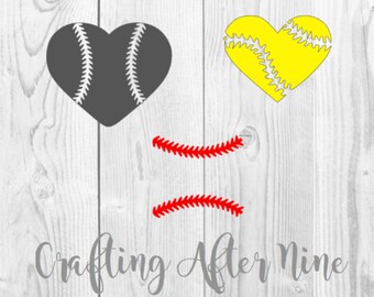 Baseball Heart SVG File, Softball Svg, Baseball Stitches, Softball Heart SVG, Commercial and Personal Use, File for Cricut, Silhouette Cameo