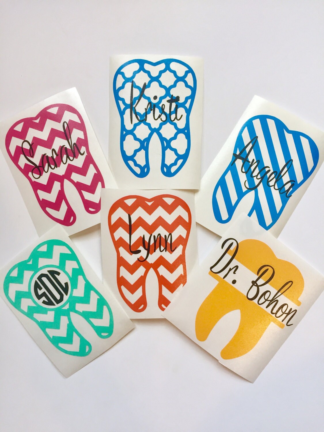 Tooth Decal Monogram Tooth Decal Yeti Decal