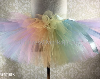 Pastel Rainbow Tutu, Unicorn Tutu, Easter Tutu, Pastel Tutu, Multicolor Tutu, Striped Rainbow Tutu, Kids Tutu, Adult Tutu, Running Tutu
