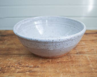 White Speckled Ceramic Serving/Mixing Bowl