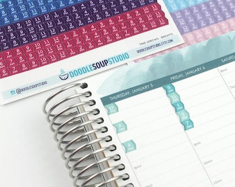 Multicolor Hourly Time Arrows — Planner stickers for Erin Condren Life Planner