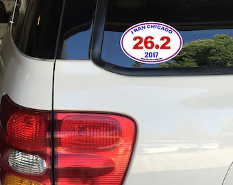 I Ran Chicago Marathon 26.2 Removable Window Bumper Sticker Decal Choose Year Custom 2015 2016 2017 2018