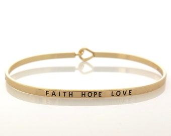 Skosh Faith Hope Love Bar Gold 80-715-1G