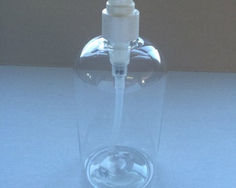 16oz Boston Round Clear Bottle with Pump