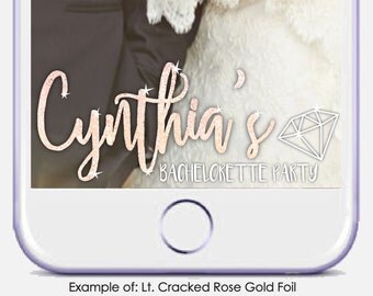 Bachelorette Party Snapchat Filter, Bachelorette Snapchat Geofilter, Sparkly Diamond Snapchat Filter, Rose Gold Glitter Snapchat Geofilter