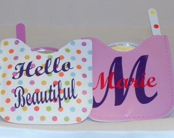Personalized Mirror and Tweezers set-Compact Mirror-Pocket mirror-tweezer set-Monogrammed set-Teacher gift-Mothers day gift-Personal gift
