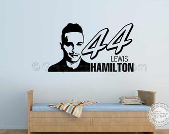 Lewis Hamilton Wall Sticker, Wall Art Design, Home Lounge Bedroom Wall Sticker, F1, Formula One, Motorsport sticker