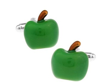 Granny Smith Apple Cufflinks-B55 Free Gift Box**