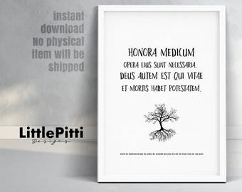 Gift for doctor, latin quote, medical student gift, medical school gift, medical gifts, gifts for doctors, doctor graduation, physician gift