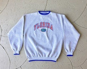 Vintage 90s UF sweatshirt / retro 80s University of Florida gators sweater / college football ncaa orange blue jacket windbreaker fsu shirt