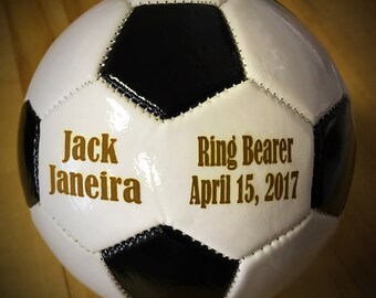 Ring Bearer Gift, Personalized Soccer Ball, Mini Soccer ball, Groomsmen Gift, Gender Reveal, Sports Gift, Christmas Gift, Keepsake