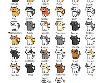 All 38 Neko Atsume Cross Stitch Patterns (Bundle!) (Updated!)