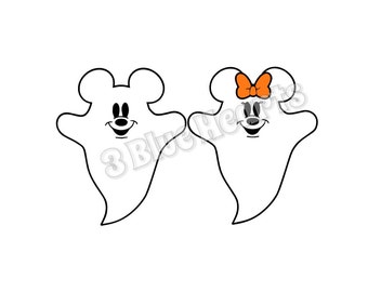 Mickey and Minnie Ghost Studio dxf pdf jpg SVG, Mickey Ghost, Minnie Ghost, Disney Halloween
