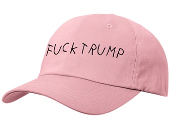 Fuck Trump, LIGHT PINK Baseball Cap, Black Text, Make America Great Again, donald trump, president clothing, STPH38