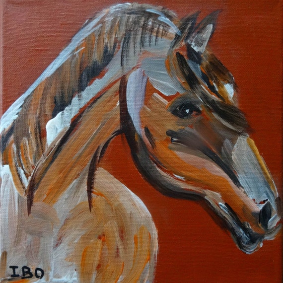 Horse head original acrylic painting