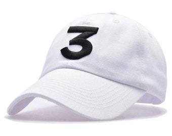 White chance 3 chance the rapper embroidered hat