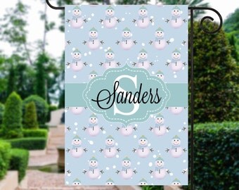 Winter Flag | Snowman Flag | Garden Flag | Garden Decor | Monogram Flag | Yard Sign | Winter Season Flag