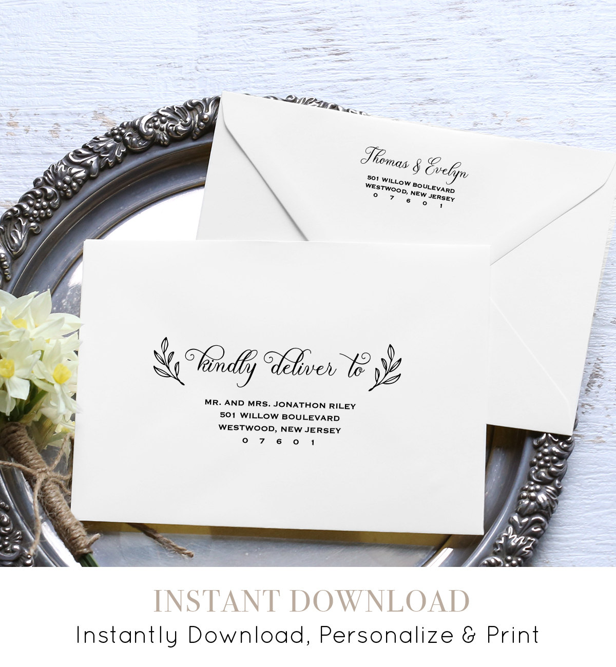 Envelope Template DIY Printable Wedding Envelope Template