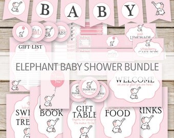 Pink Elephant Baby Shower Invites Baby Girl Shower
