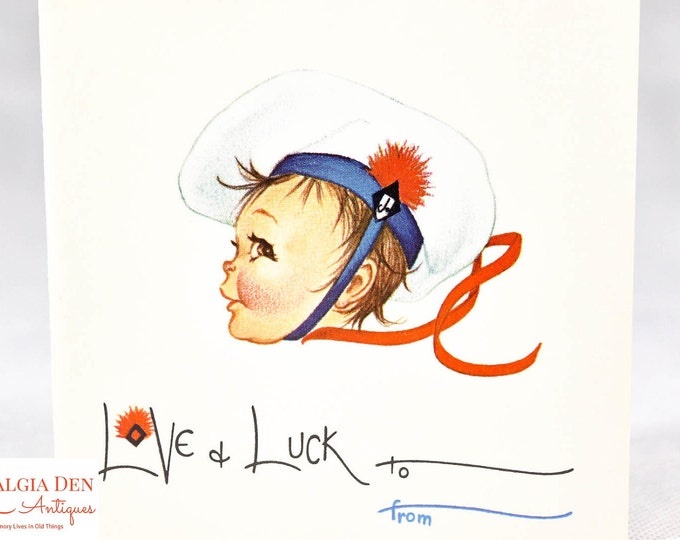 Vintage Valentine Ephemera - Love and Luck Card Set - 12 Cards & Envelopes