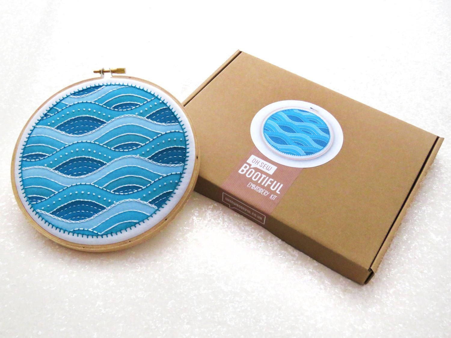 Modern Embroidery Sampler Kit Waves Hand Embroidery Learn To