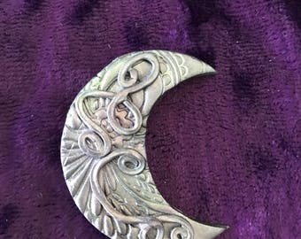 Crescent Moon Brooch