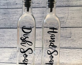 Custom Countertop Dish or Hand Soap Dispenser - choose the lettering color