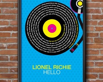 Lionel Richie - Stuck On You Song Lyrics Wall Art Poster Print.