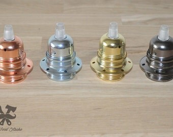 Douille métal E27, Vintage, Cuivre, laiton, argent, Chrome noir, IronWoodStache