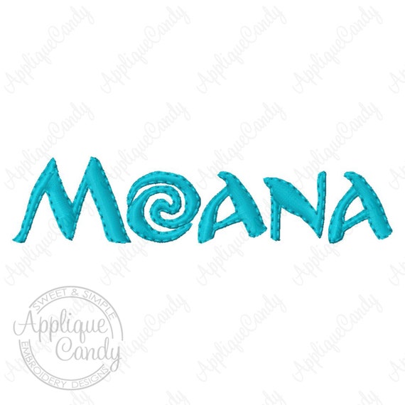 Hawaiian Hawaii Princess Moana Applique Machine Embroidery