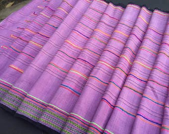 VINTAGE Hmong Textile - Hemp Embroidery Hmong Fabric - Ethnic Hilltribe Decor - DIY Projects - Table runner - Pillows - Dresses
